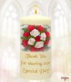 Red Rose Bouquet Gold Wedding Favour (Ivory) - Click to Zoom