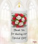 Red Rose Bouquet Silver Wedding Favour (White) - Click to Zoom