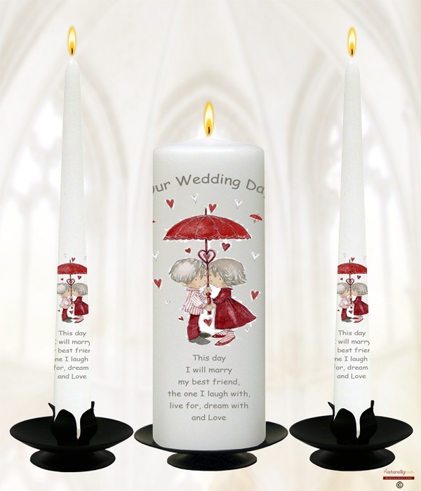 Umbrella of Love Wedding Candles