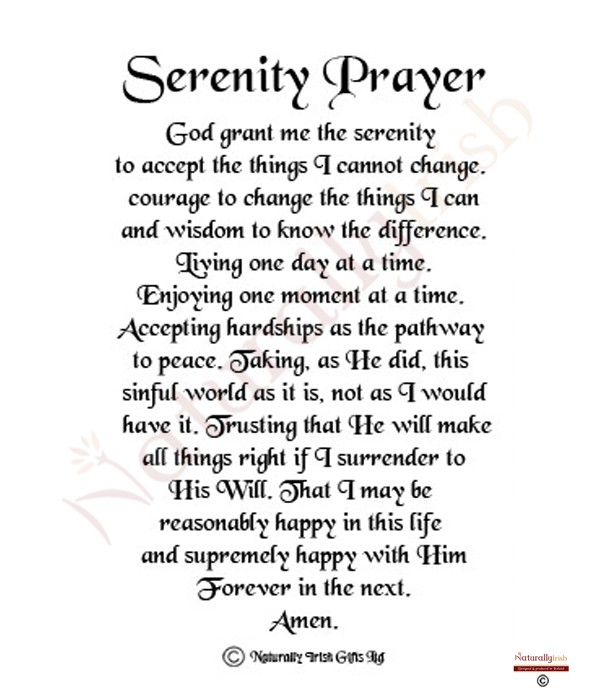 Naturally Irish Serenity Prayer Full 10x4 Verse Frame 874927 Printable Typographyserenity