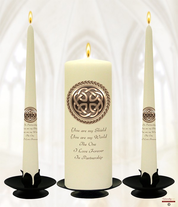 Celtic Shield Civil Partnership Candles