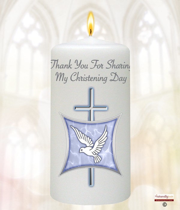 Dove Cross & Shield Blue Christening Favour
