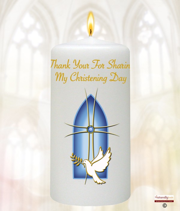 Window Dove Blue Christening Favour