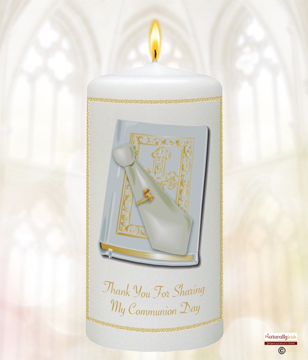 Bible & Tie Communion Favour Candle