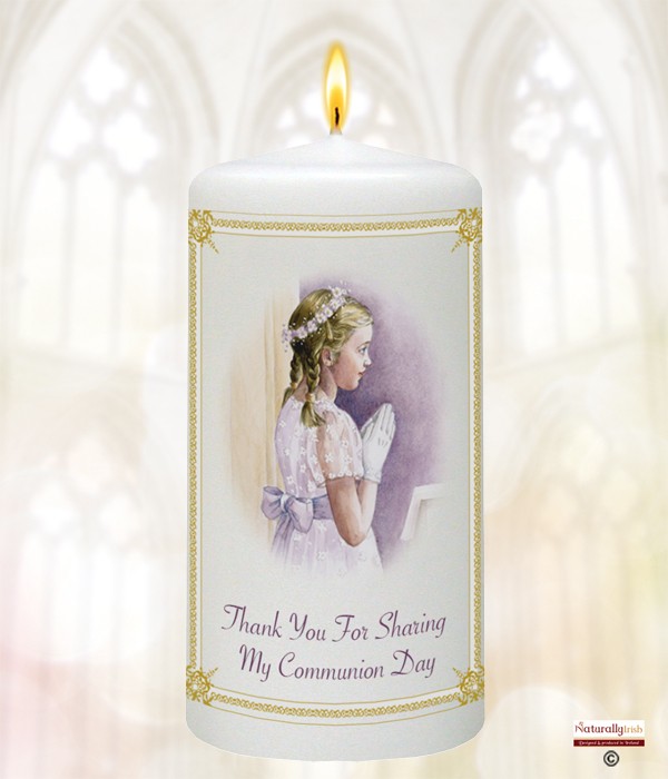 Girl Praying Communion Favour Candle
