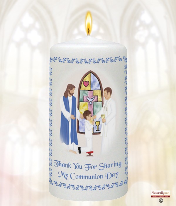 Modern Boy Communion Favour Candle