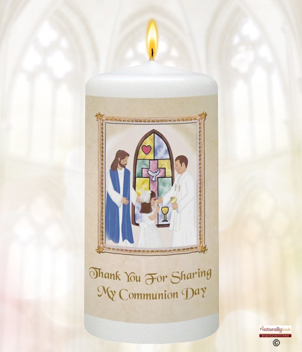 Modern Girl Gold Communion Favour Candle