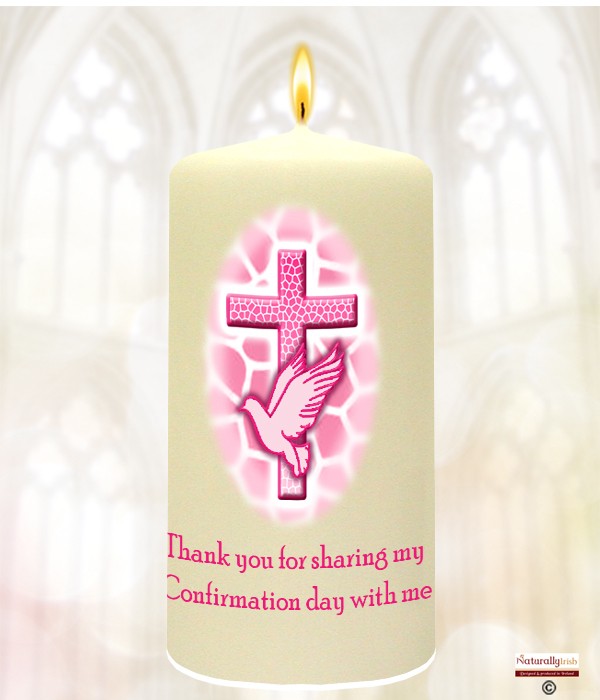 Cross & Dove Pink Favour Candle