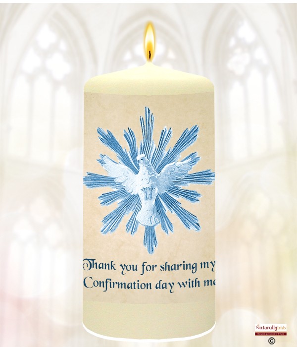 Blue Dove Confirmation Favour Candle