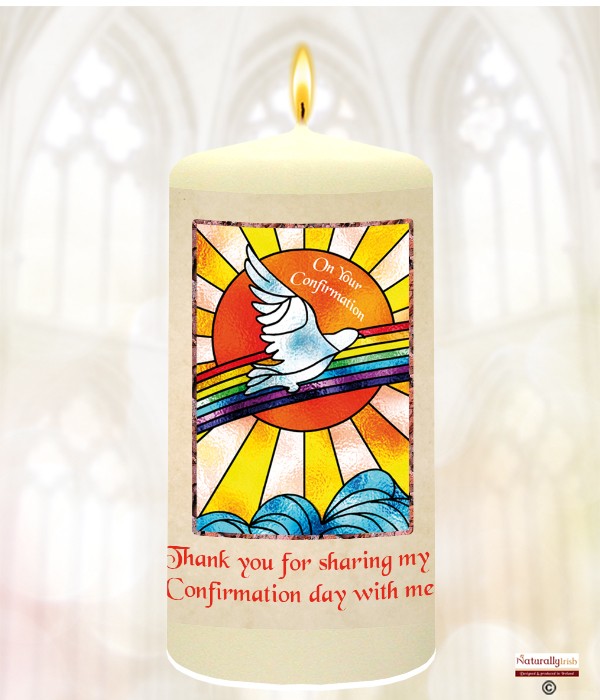 Dove & Sun Confirmation Favour Candle