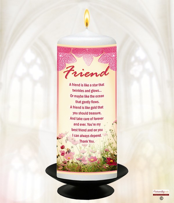 Friend Flowers - Friend - 6inch White Candle