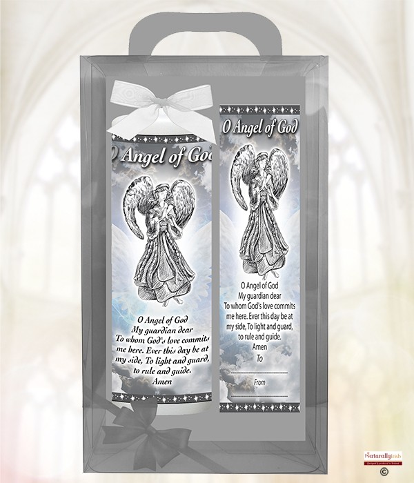 Angel - O Angel of God 9inch White Candle