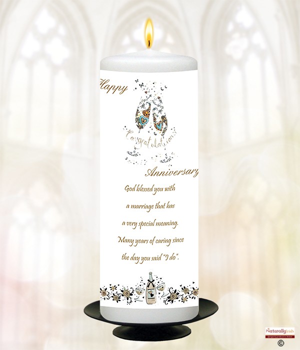 Numbers Happy Anniversary 9inch Candle