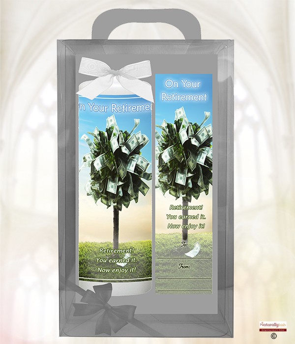 Retirement - Money Tree - 9inch White Candle