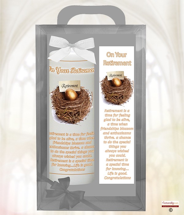 Retirement - Nest Egg - 9inch White Candle