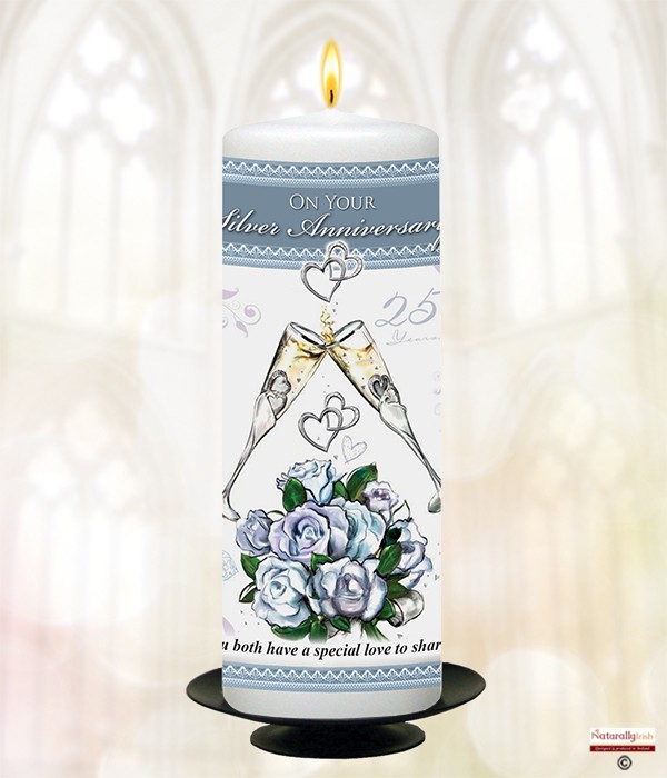 Champers - 25th Anniversary 9inch Candle