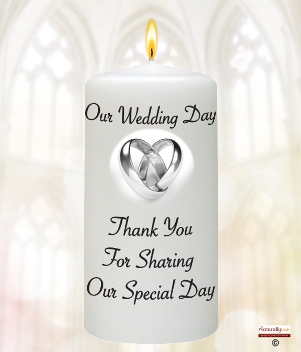 Entwined Silver Rings Favour Candle