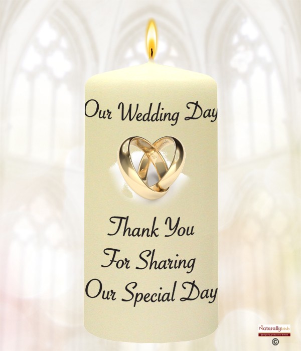 Entwined Gold Rings Favour Candle