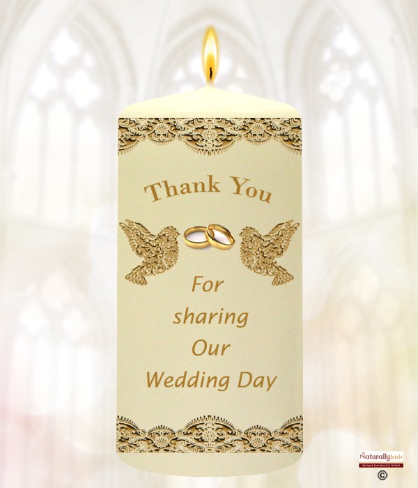 Gold Lace Dove & Rings Favour