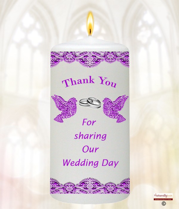 Purple Lace Dove & Rings Favour