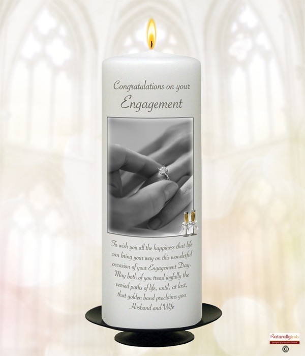 Engagement Glasses and Ring Candle (White)