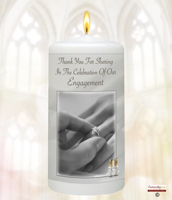 Engagement Glasses and Ring Favour Candle (White)
