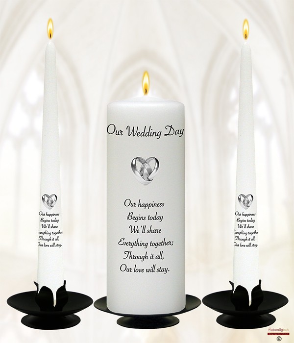 Entwined Silver Ring Wedding Candles