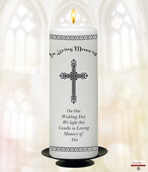 Elegant Cross 9inch Remembrance Candle
