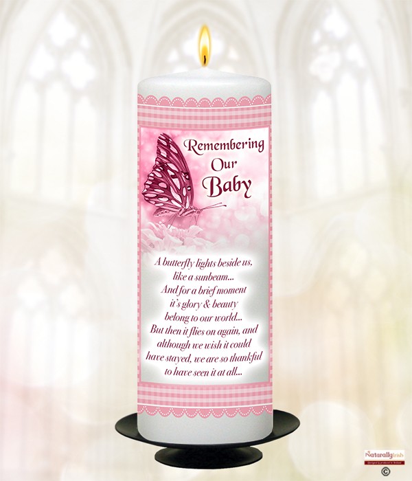 Butterfly Pink Remembrance Candle