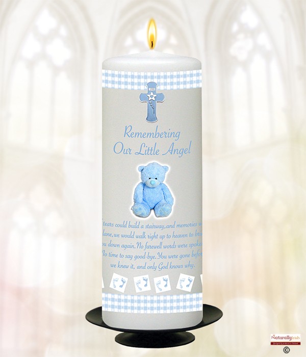 Bear Blue Remembrance Candle