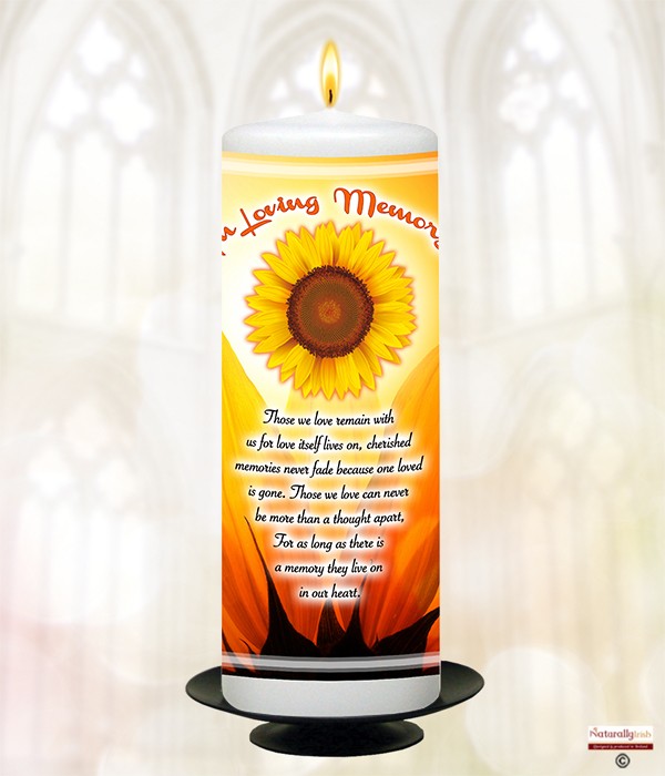 Sunflower In Loving Memory Remembrance Candle