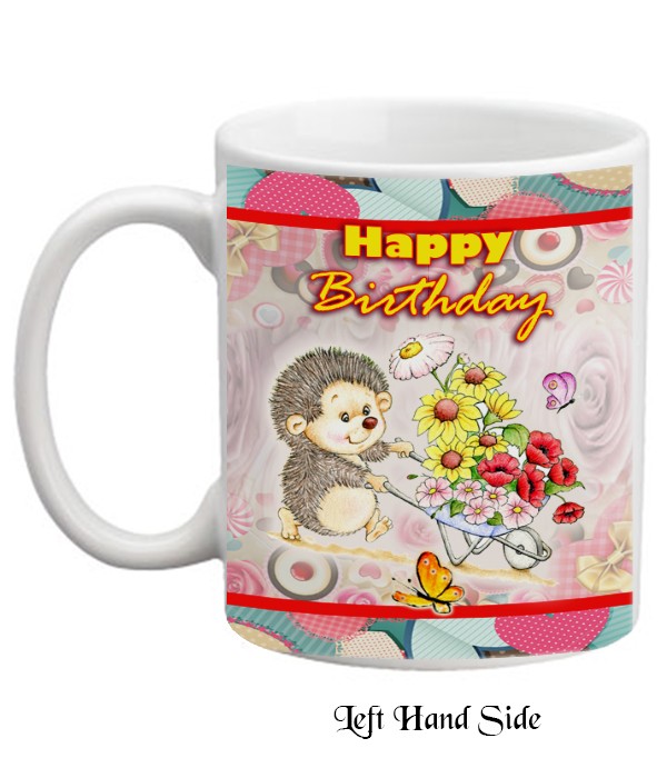 Happy Birthday Hedgehog & Barrow Mug