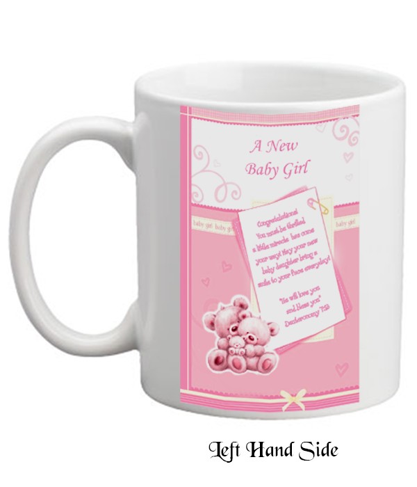 New Baby Girl Personalised Mug