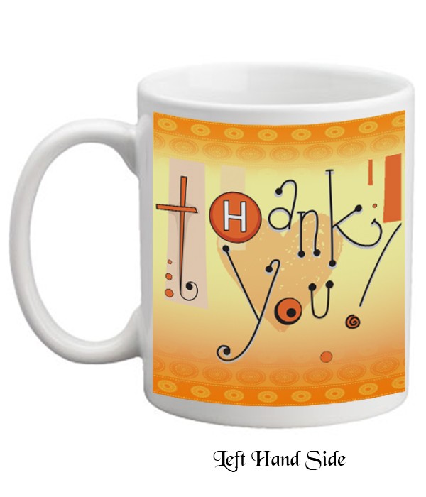 Thank You Scroll & Heart Personalised Mug