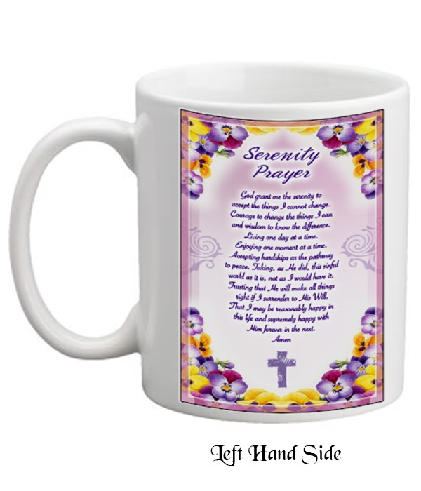 Serenity Prayer Flowers Personalised Mug