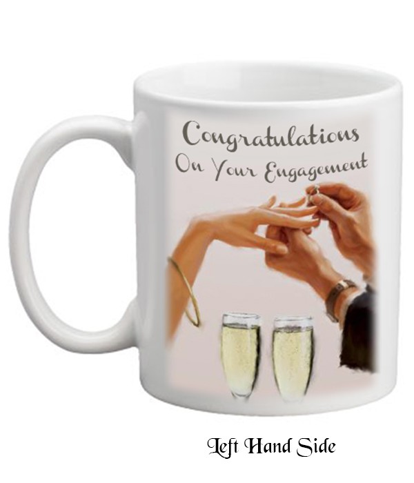 Champagne & Ring Engagement Personalised Mug