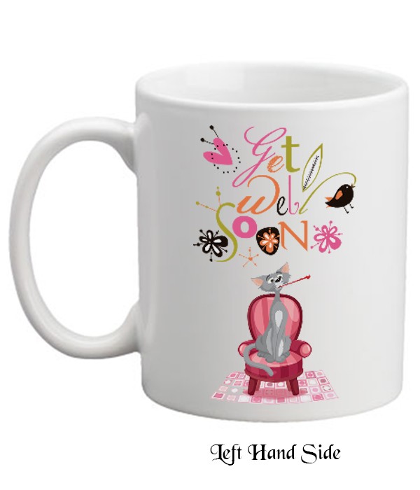 Get Well Soon Cat with Temperature Personalised Mug