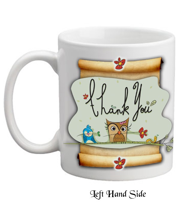 Thank You Scroll & Owl Personalised Mug
