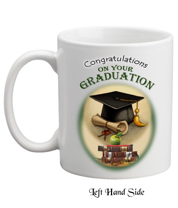 Scroll, Cap, Apple & Books Personalised Mug
