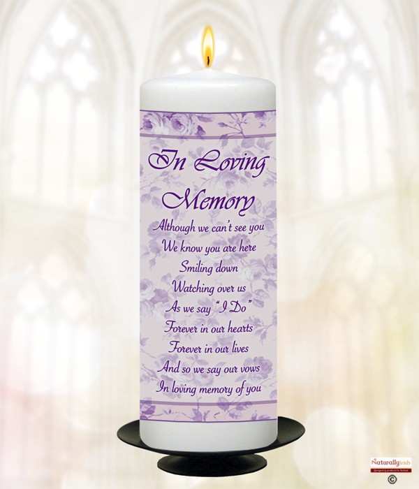 Lilac Flower Frame 9inch Remembrance Candle