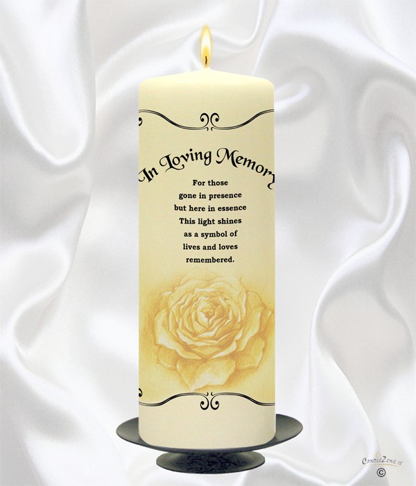 Gold Rose Wedding Remembrance Candle