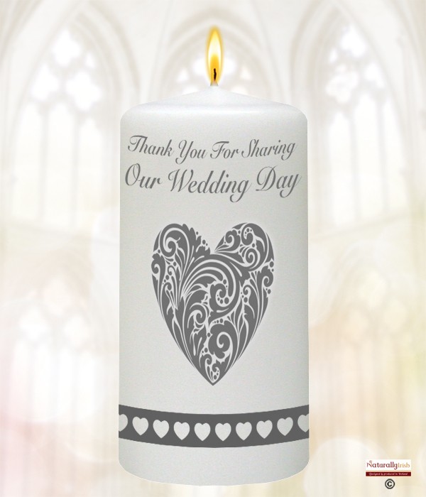 First Kiss Silver Wedding Favour Candle