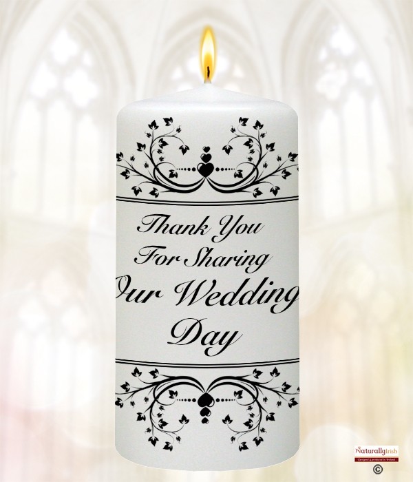 Hearts & Vines Silver Wedding Favour Candle