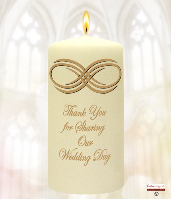 Infinity Knot Gold Wedding Favour Candle