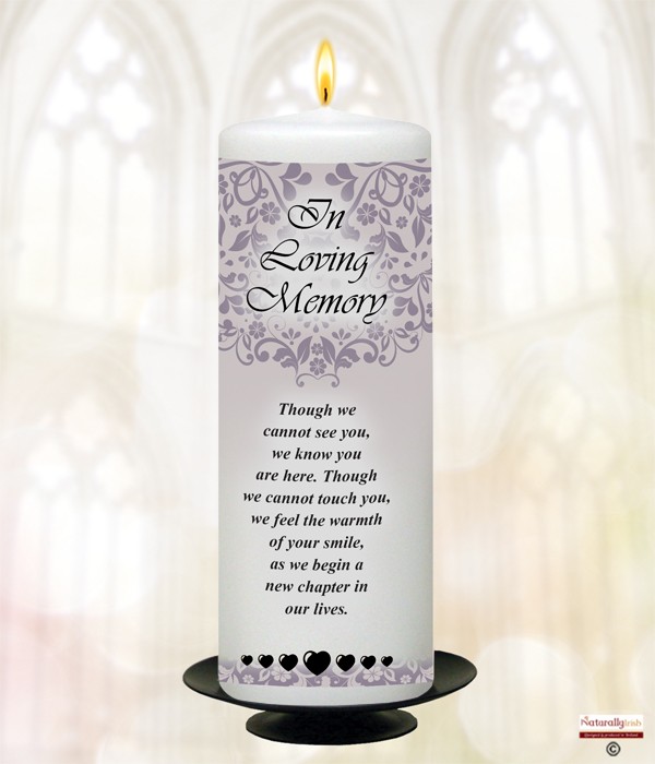 Hearts & Leaves Silver Wedding Remembrance Candle