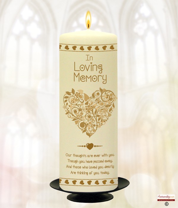 Gold Heart Wedding Remembrance Candle