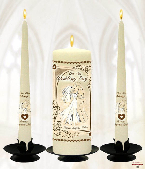 First Dance Gold Wedding Candles
