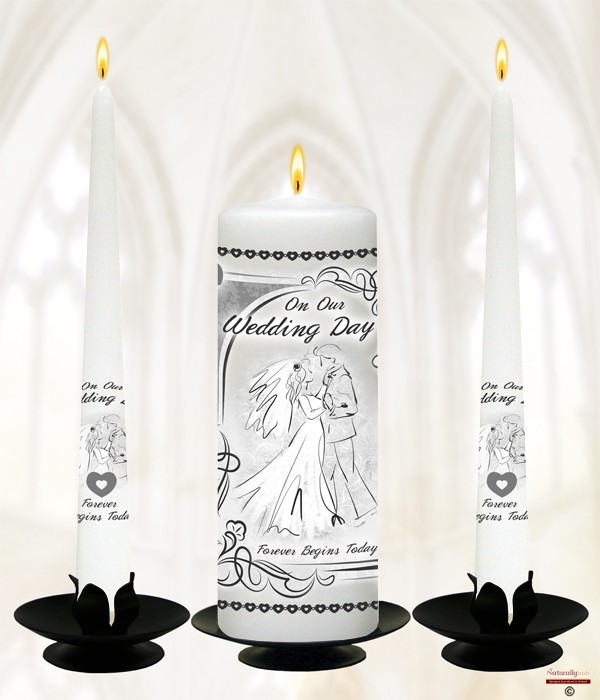 First Dance Silver Wedding Candles
