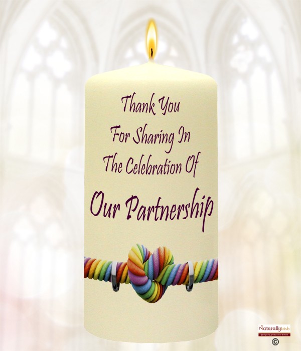 Rainbow Heart & Rings Maroon Civil Partnership Favour