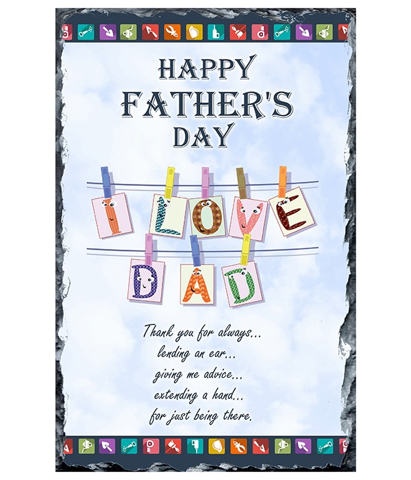 Love Dad Clothes Line Slate